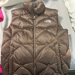 Brown north face vest